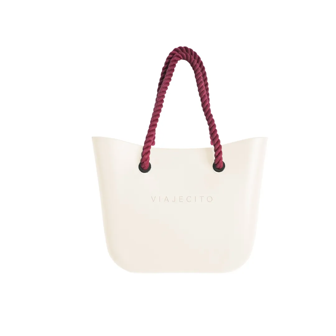 Midi Beach Tote Set - Merengue with Natural Lining