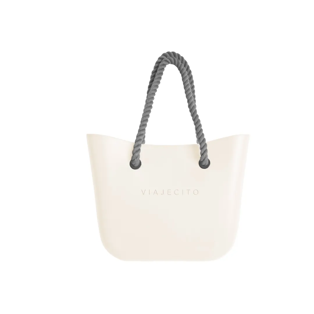 Midi Beach Tote Set - Merengue with Natural Lining