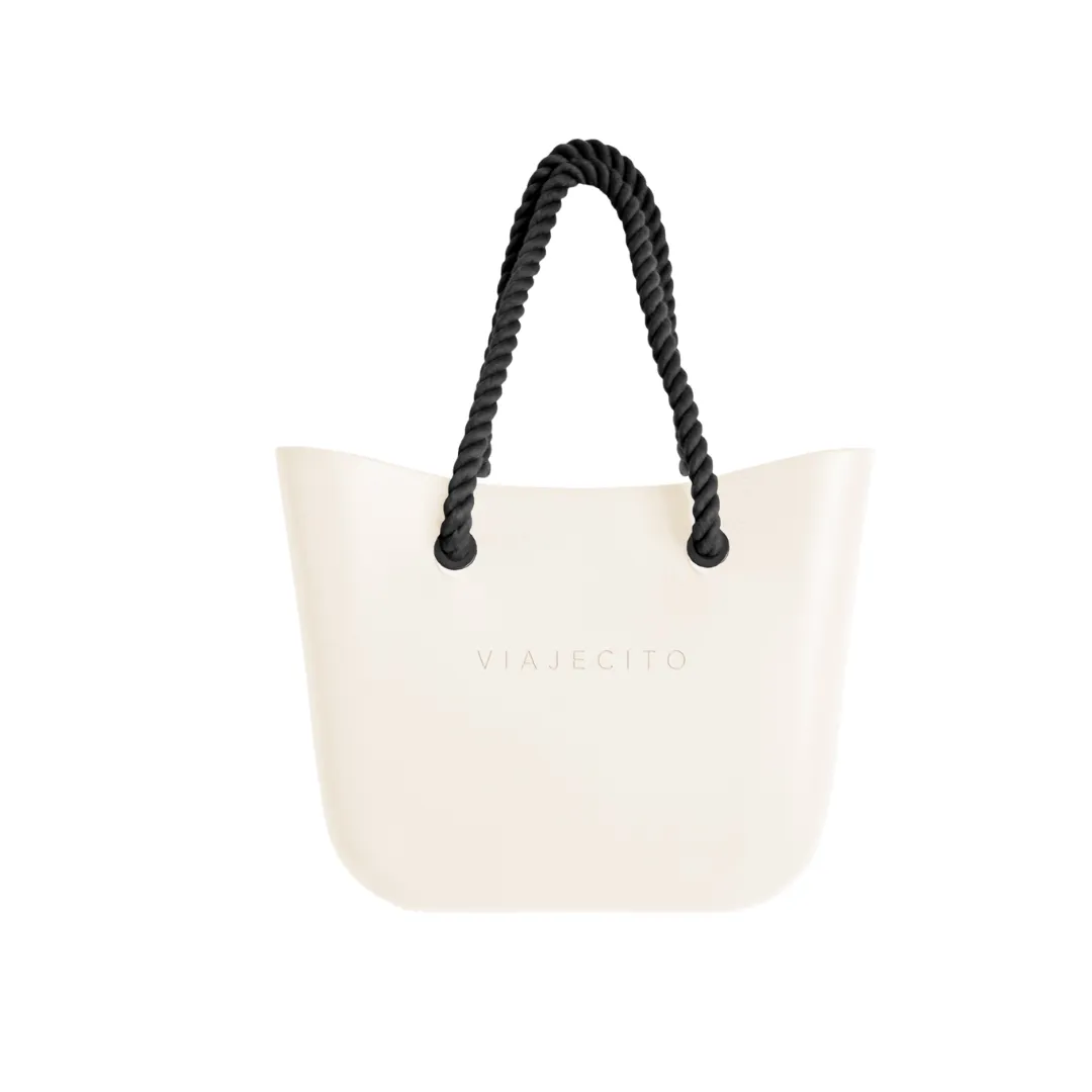 Midi Beach Tote Set - Merengue with Natural Lining