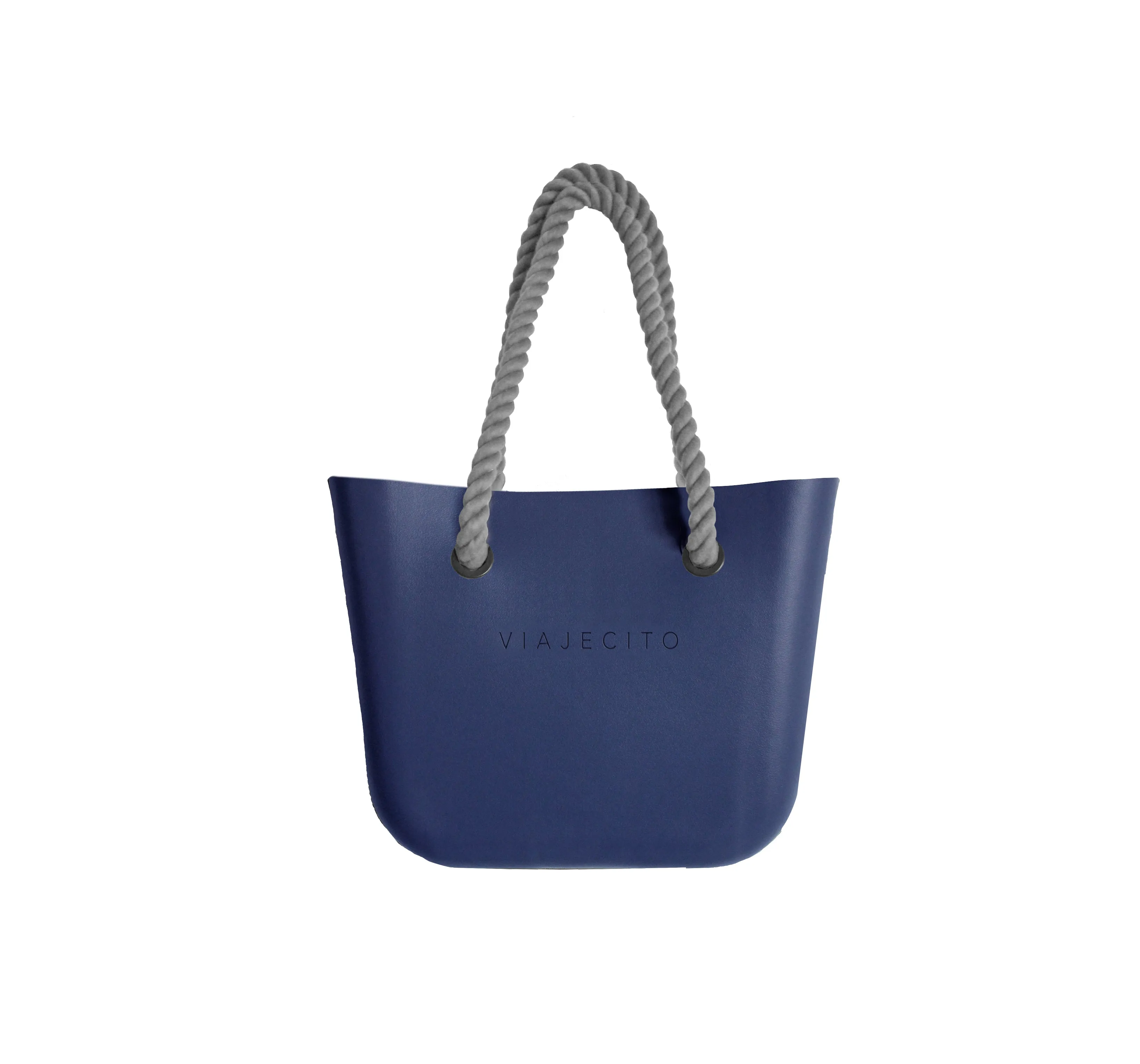 Midi Beach Tote Set - Navy with Natural Lining