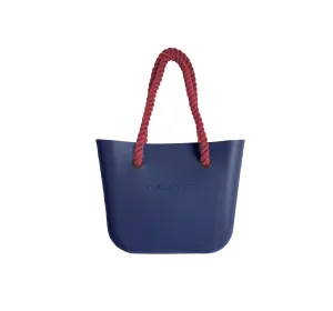 Midi Beach Tote Set - Navy with Natural Lining