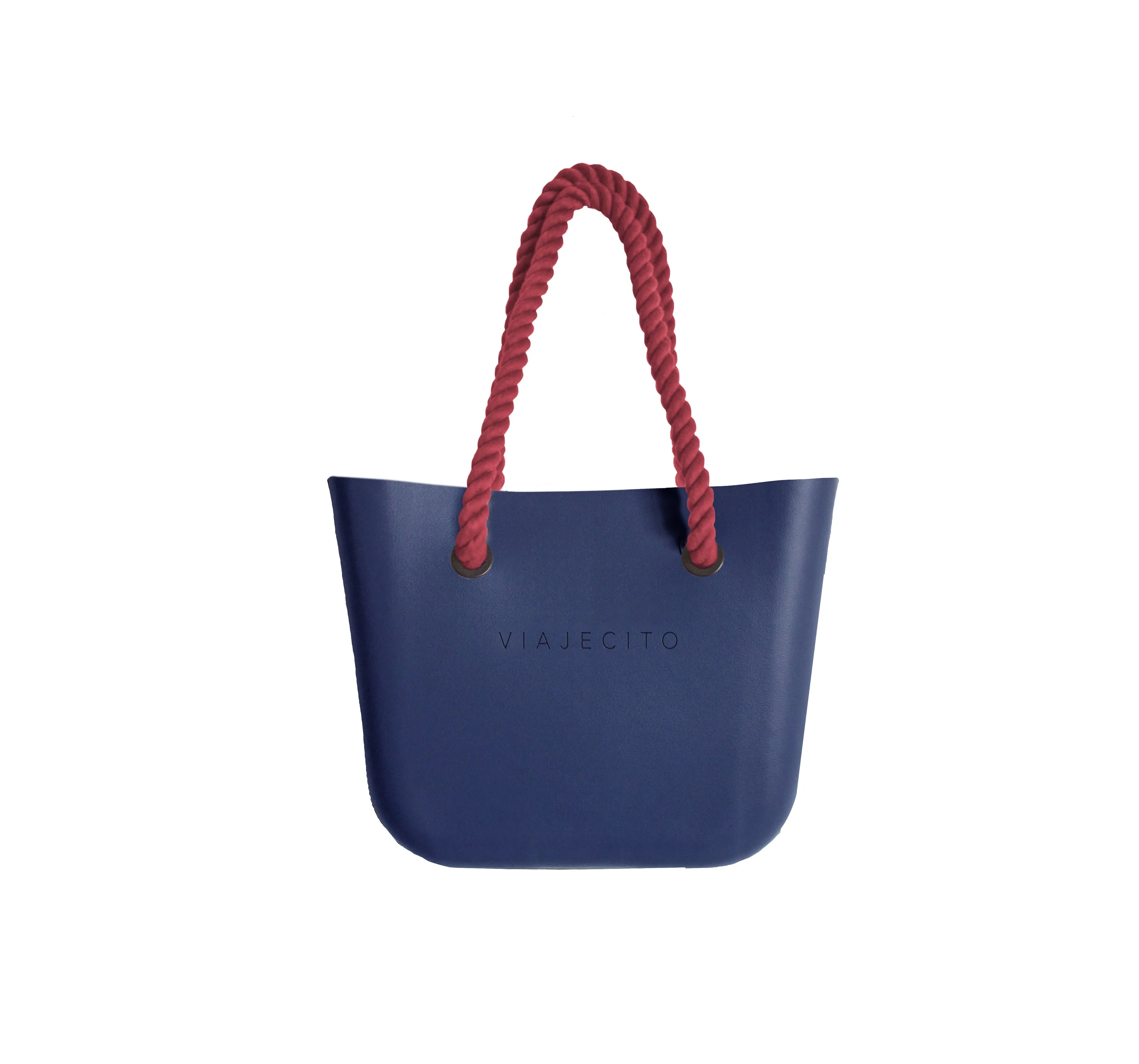 Midi Beach Tote Set - Navy with Natural Lining