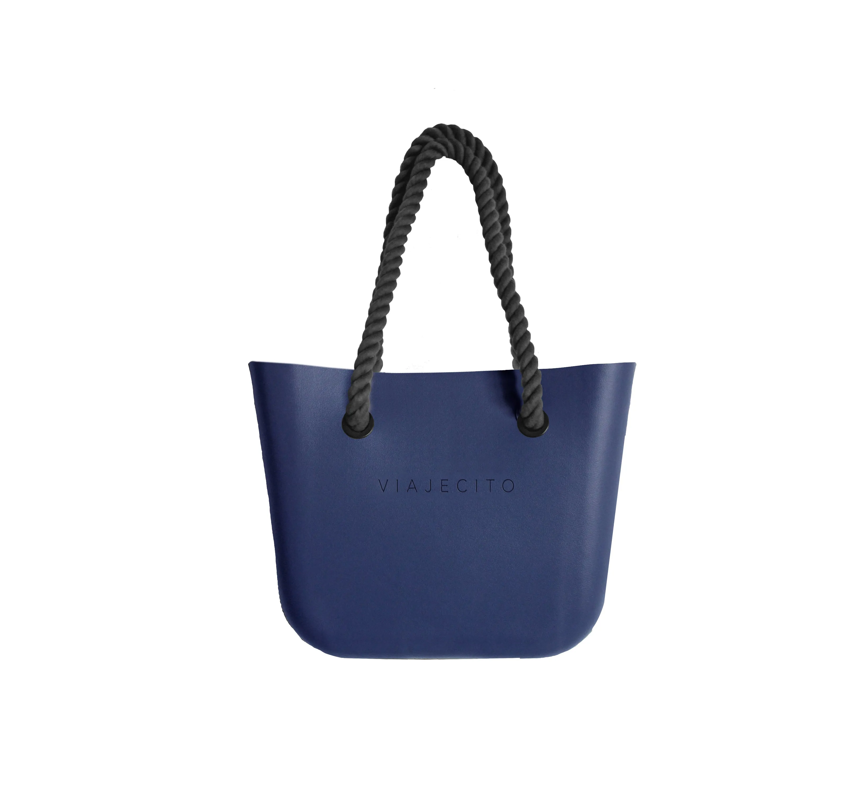 Midi Beach Tote Set - Navy with Natural Lining