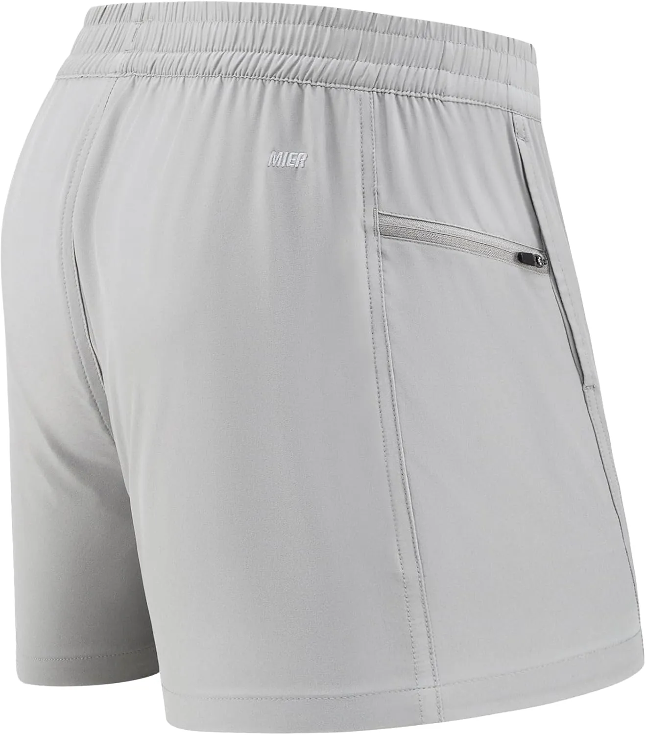 MIER Men's 3 Inch Athletic Running Shorts with Brief Liner Quick Dry Gym Active Workout Lined Shorts with Zipper Pocket