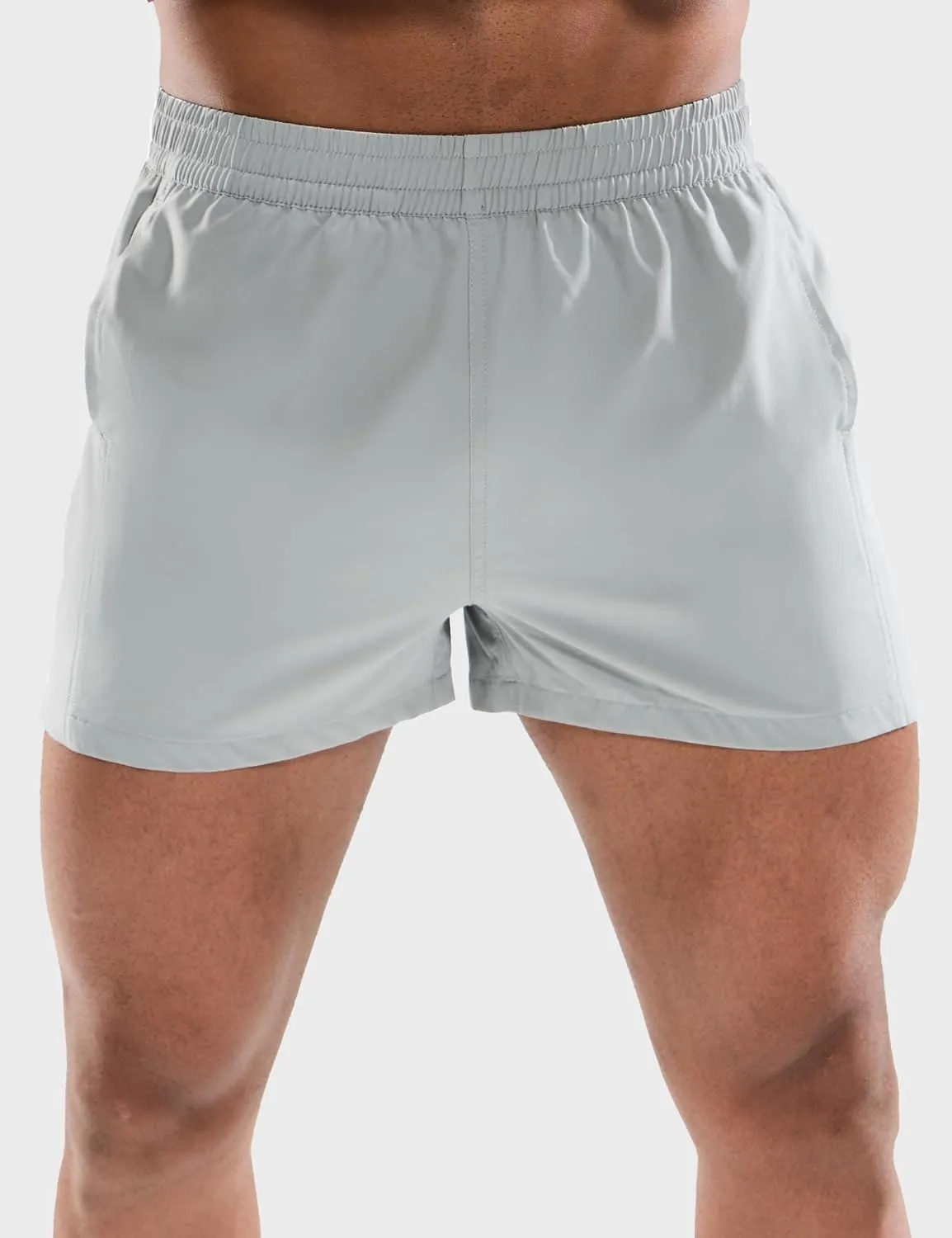 MIER Men's 3 Inch Athletic Running Shorts with Brief Liner Quick Dry Gym Active Workout Lined Shorts with Zipper Pocket