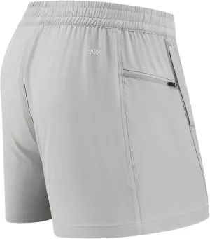 MIER Men's 3 Inch Athletic Running Shorts with Brief Liner Quick Dry Gym Active Workout Lined Shorts with Zipper Pocket