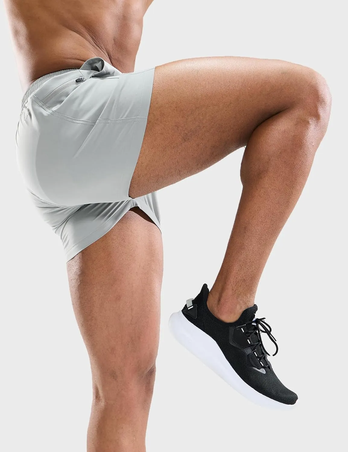 MIER Men's 3 Inch Athletic Running Shorts with Brief Liner Quick Dry Gym Active Workout Lined Shorts with Zipper Pocket