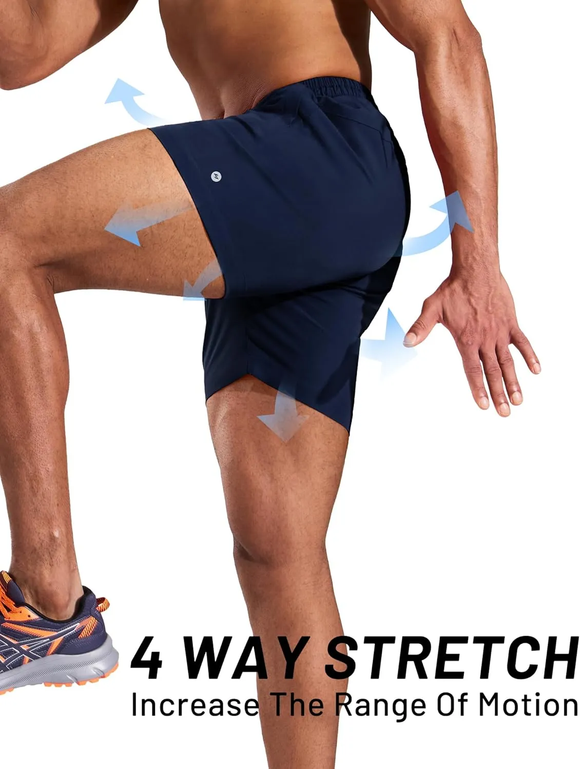 MIER Running Gym Shorts for Men 5 Inch Quick Dry Athletic Workout Shorts with Zipper Pockets, Elastic Waist, No Liner