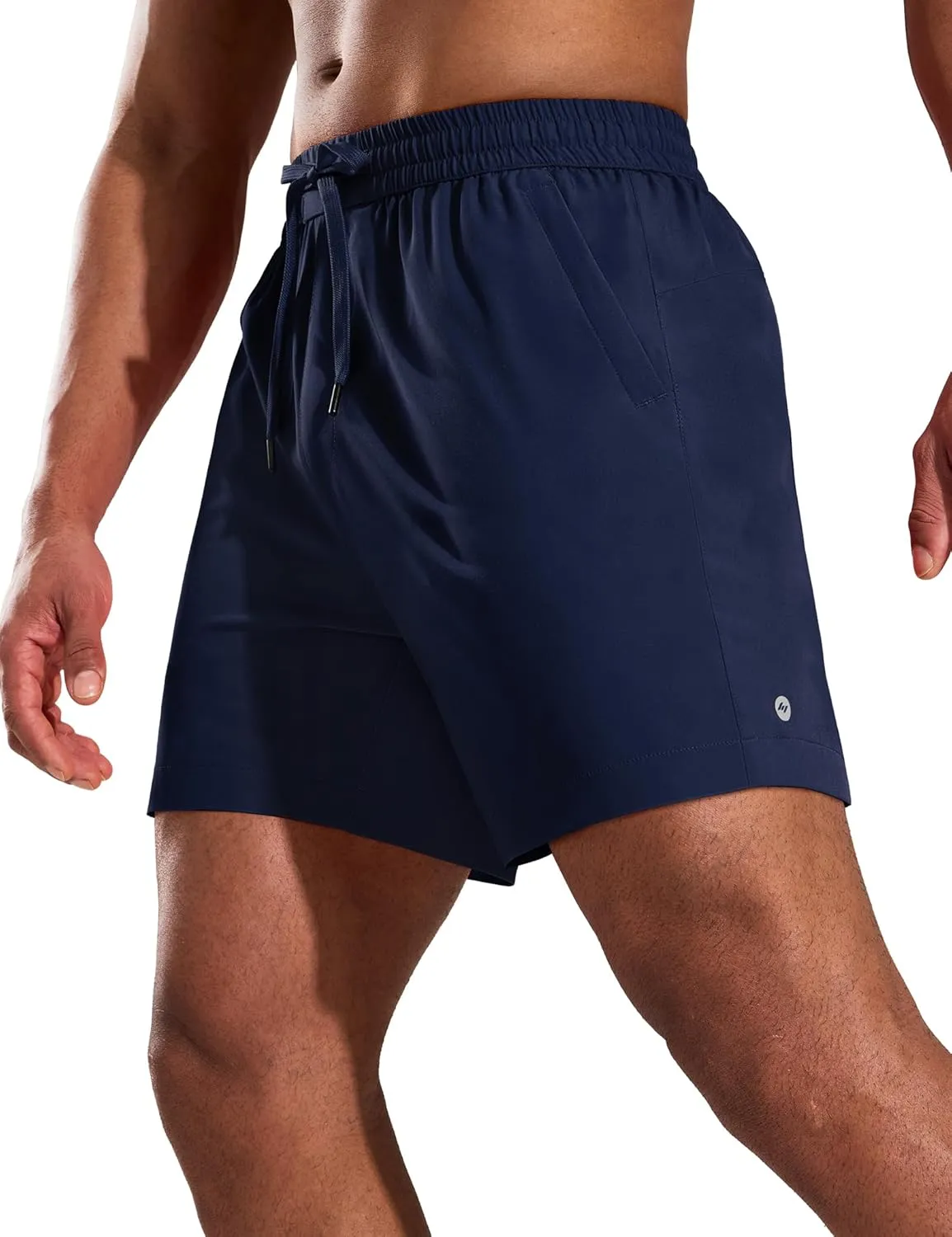 MIER Running Gym Shorts for Men 5 Inch Quick Dry Athletic Workout Shorts with Zipper Pockets, Elastic Waist, No Liner