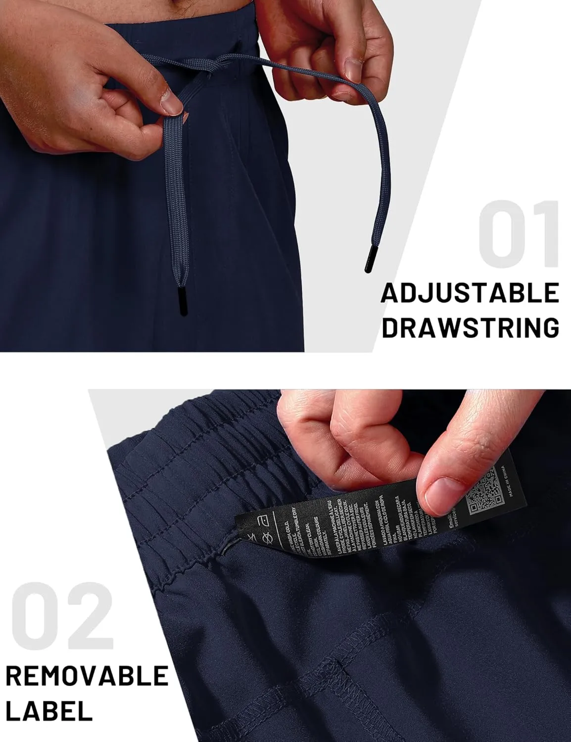 MIER Running Gym Shorts for Men 5 Inch Quick Dry Athletic Workout Shorts with Zipper Pockets, Elastic Waist, No Liner