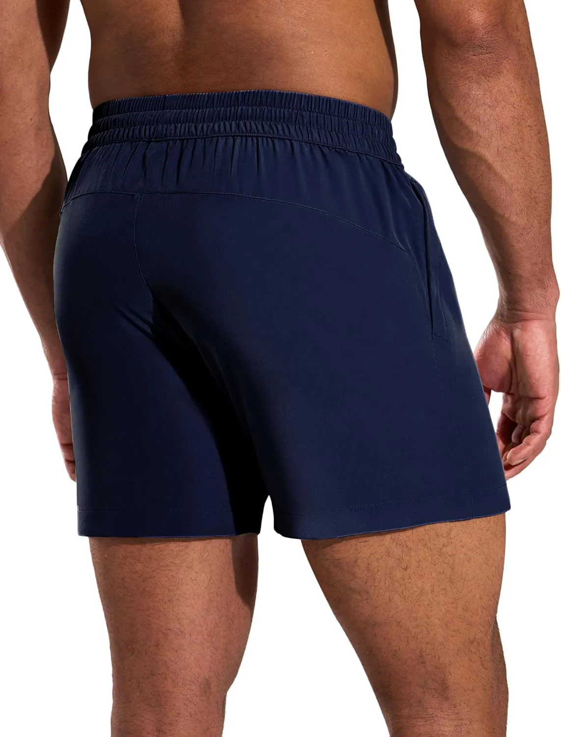 MIER Running Gym Shorts for Men 5 Inch Quick Dry Athletic Workout Shorts with Zipper Pockets, Elastic Waist, No Liner