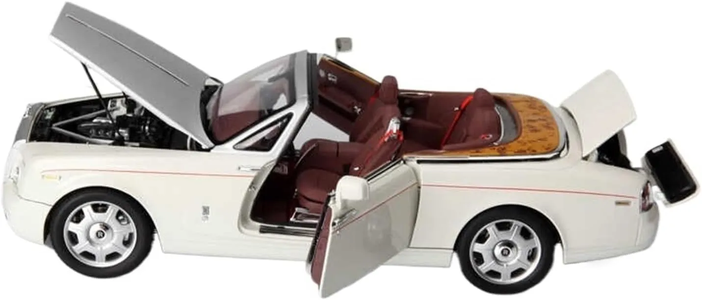 Mini Cars Replica 1/18 for Rolls-Royce Phantom Convertible White 2-Door Alloy Car Model Nostalgia Souvenir Race Car Birthday Party Decorations
