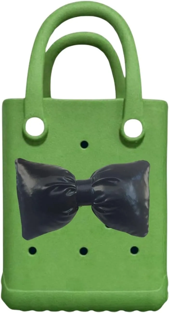 Mini Rubber tote bag, Rubber Beach Tote, Lightweight Washable Tote for Beach Pool Travel (Green Black)
