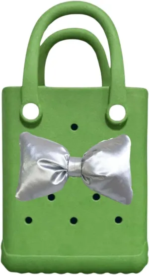 Mini Rubber tote bag, Rubber Beach Tote, Lightweight Washable Tote for Beach Pool Travel (Green Sliver)