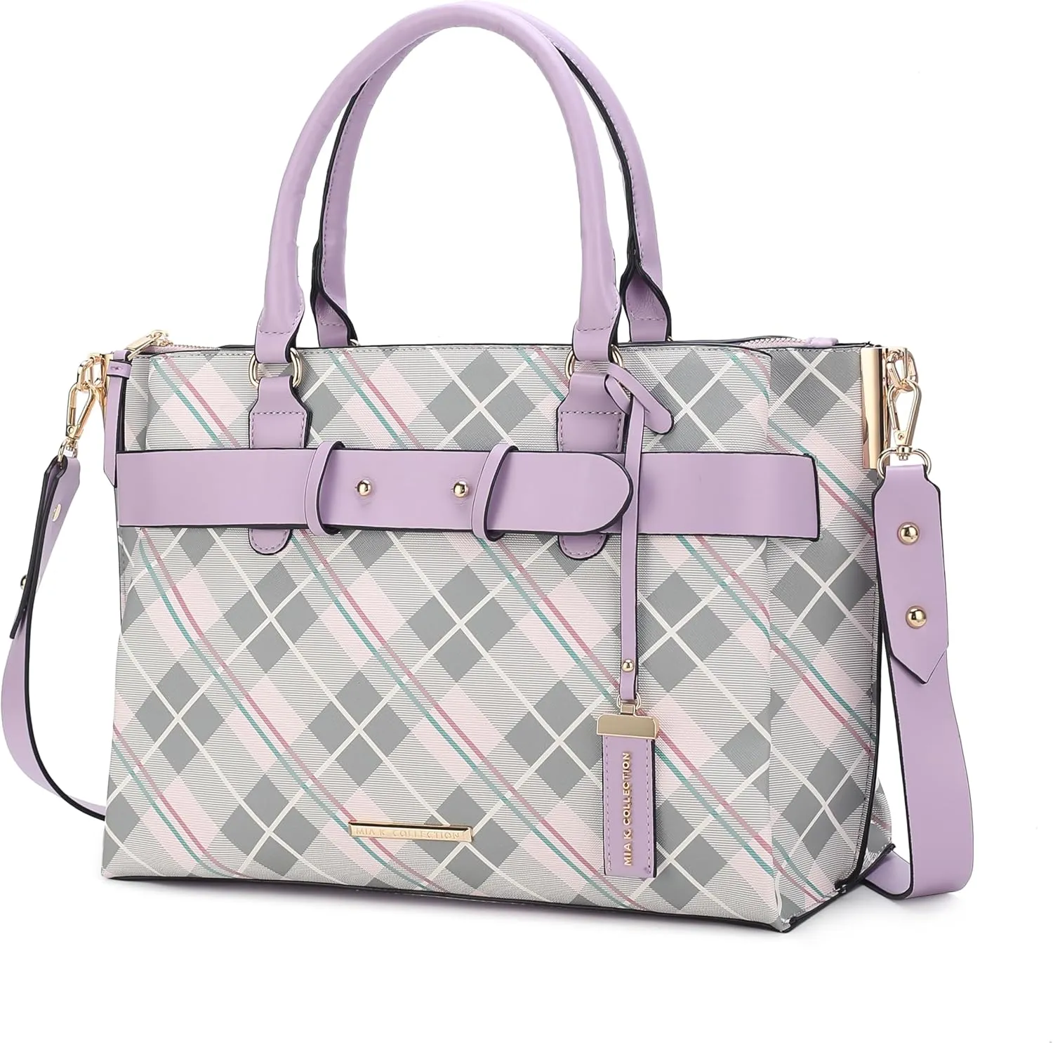 MKF Collection Satchel Bag for Women, Vegan Leather Crossbody Shoulder Handbag Top Handle Purse Beige by Mia k