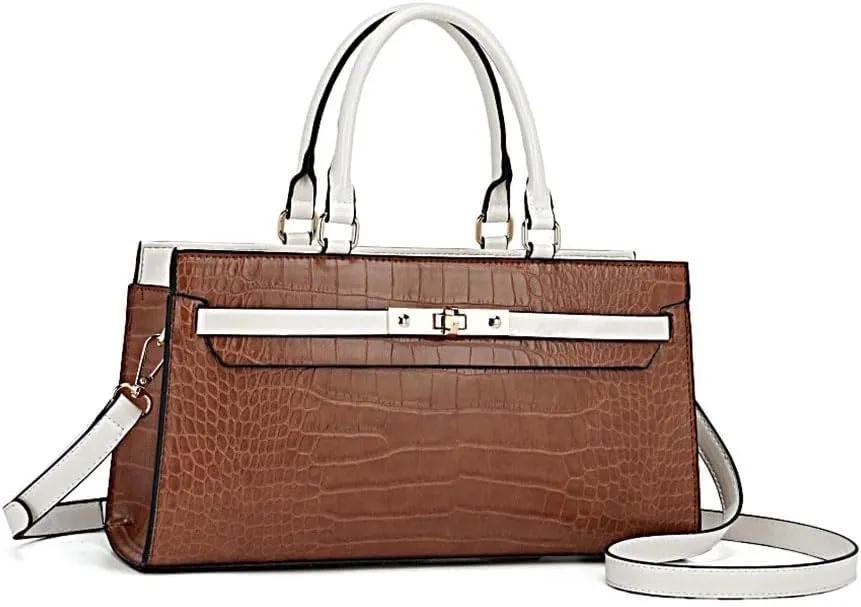 MKF Collection Satchel Bag for Women’s, Vegan leather Crossbody Handbag Top-Handle Purse