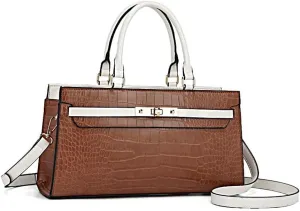 MKF Collection Satchel Bag for Women’s, Vegan leather Crossbody Handbag Top-Handle Purse