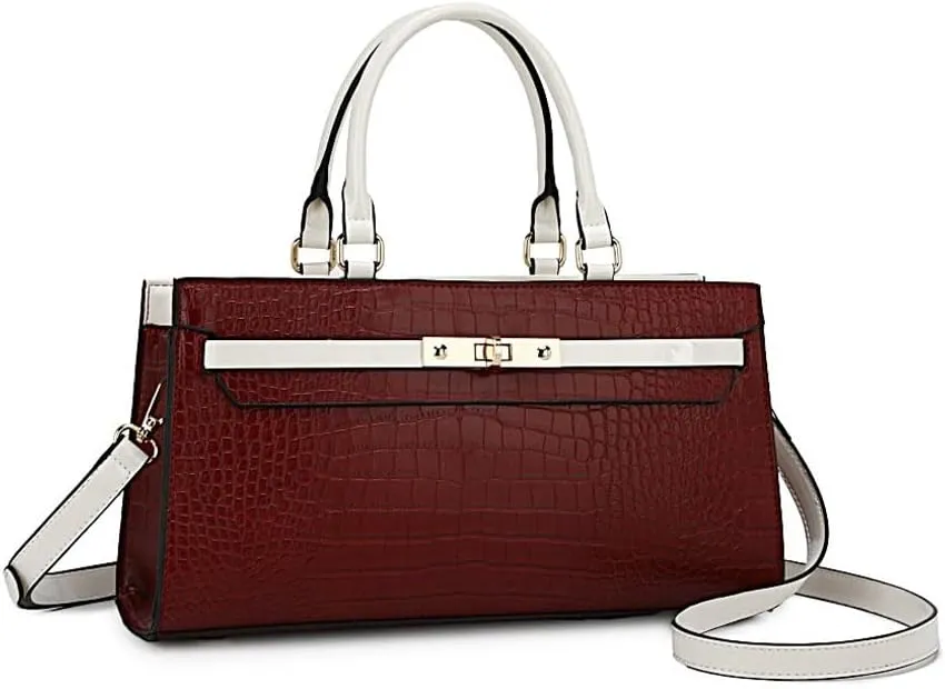 MKF Collection Satchel Bag for Women’s, Vegan leather Crossbody Handbag Top-Handle Purse