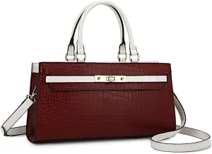 MKF Collection Satchel Bag for Women’s, Vegan leather Crossbody Handbag Top-Handle Purse