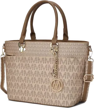 MKF Crossbody Shoulder Bag for Women – PU Leather Top Handle Pocketbook – Roomy Tote Satchel Handbag Purse M Charm