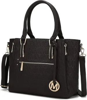 MKF Crossbody Shoulder Bag for Women – PU Leather Top Handle Pocketbook – Roomy Tote Satchel Handbag Purse M Charm