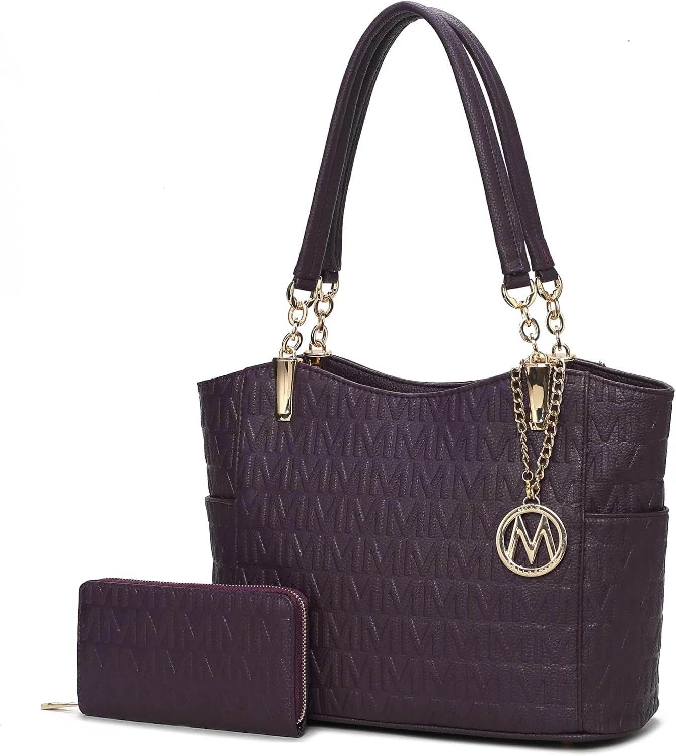 MKF Shoulder Bag for Women & Wallet Purse Set: PU Leather Tote Handbag – Top-Handle Stylish Satchel Pocketbook