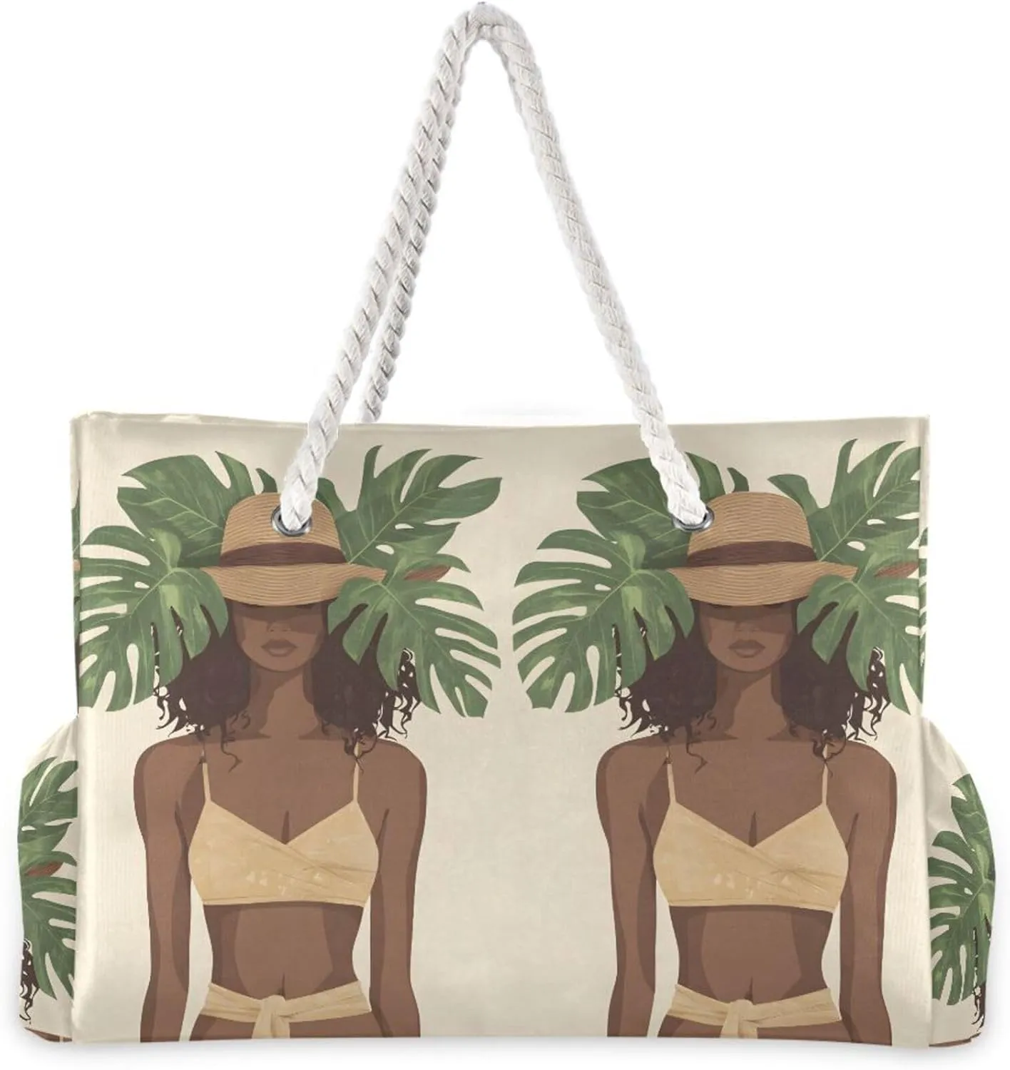 MNSRUU Large Beach Bag for Women, Summer Ocean Tote Travel Gym Swim Bag