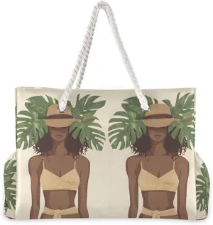 MNSRUU Large Beach Bag for Women, Summer Ocean Tote Travel Gym Swim Bag