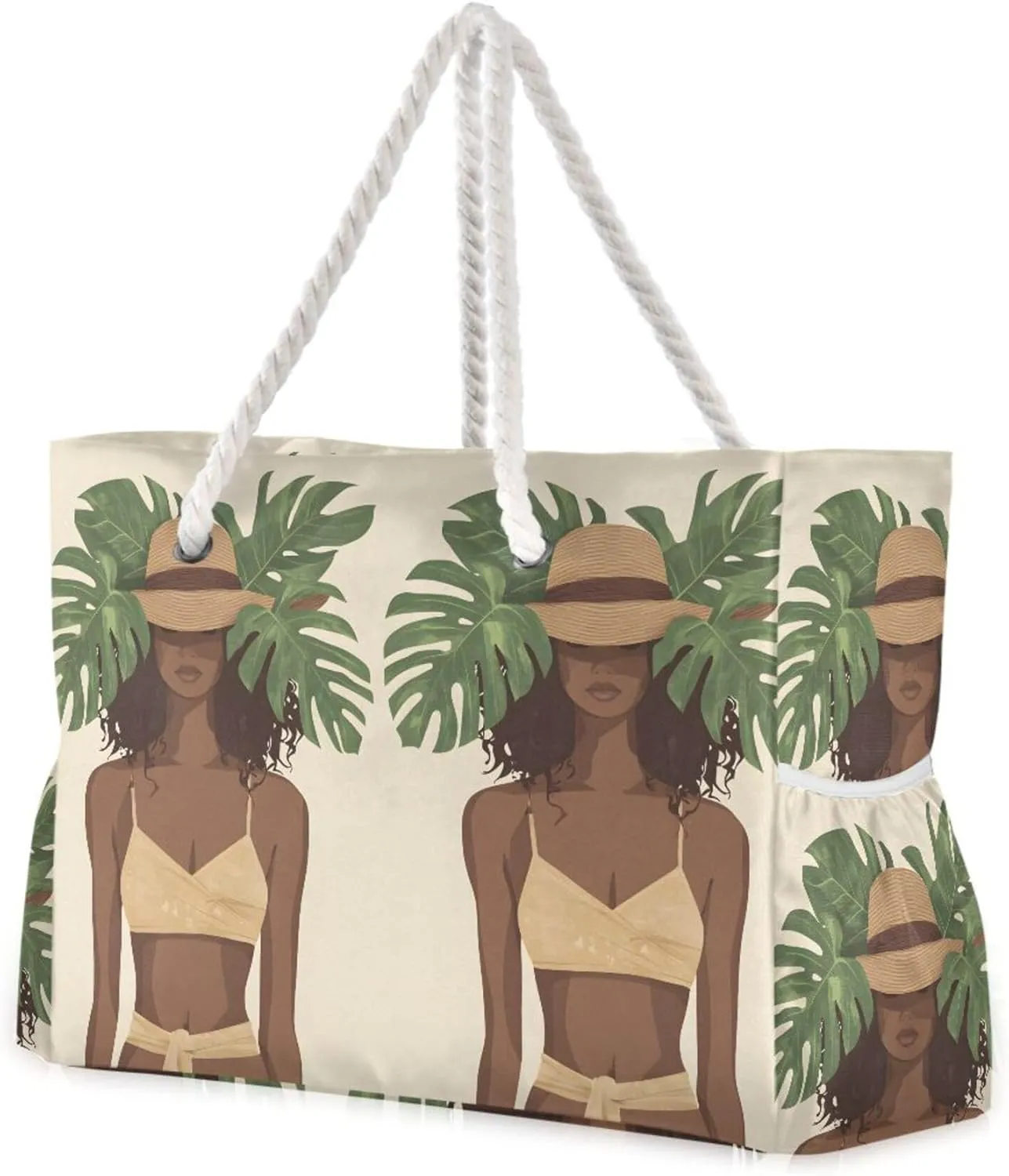 MNSRUU Large Beach Bag for Women, Summer Ocean Tote Travel Gym Swim Bag