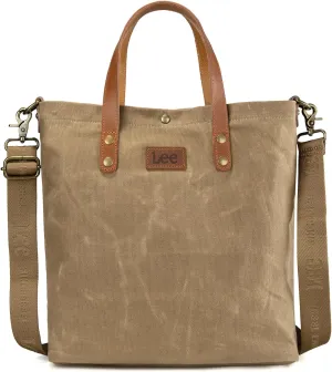 Montana West x Lee Tote Bag for Women Waxed Canvas Top Handle Handbags with Leather Handle and Strap
