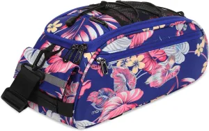 MOSISO Bike Rack Bag, Waterproof Bicycle Trunk Pannier Rear Seat Pouch Cycling Bike Carrier Backseat Storage Luggage Saddle Shoulder Bag, Hibiscus&Leaves