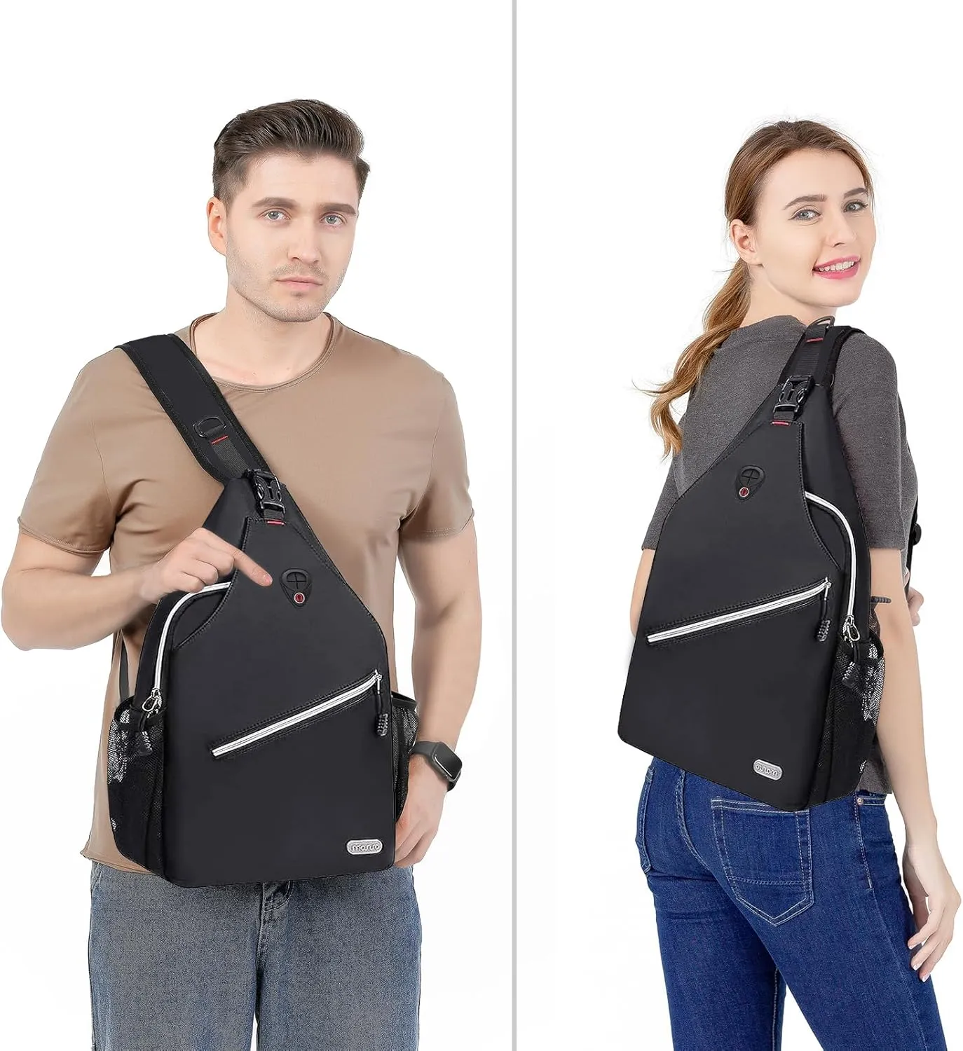 MOSISO Rope Sling Backpack (Up to 13 inch), Multipurpose Crossbody Chest One Shoulder Outdoor Travel Hiking Daypack