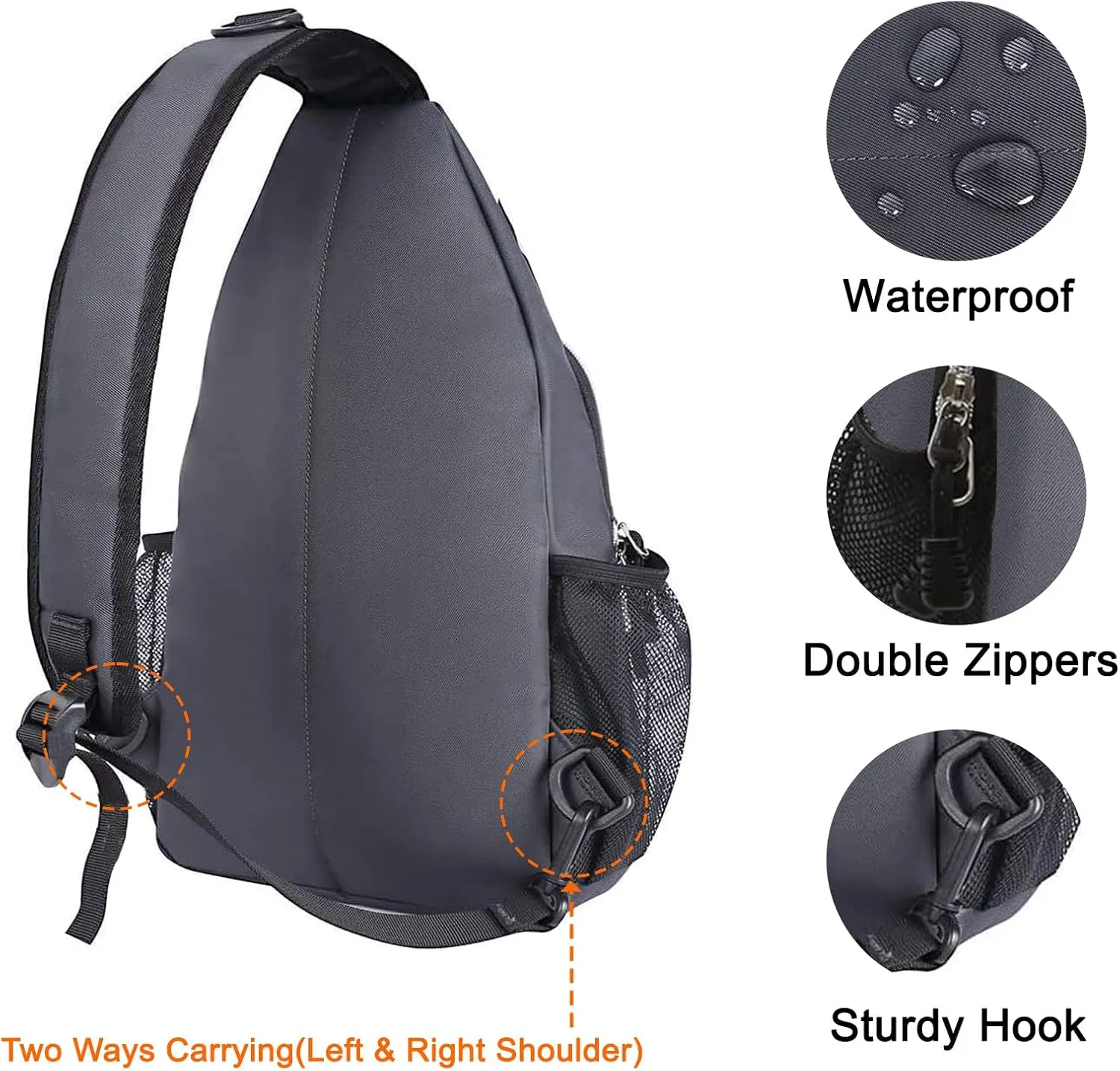 MOSISO Sling Backpack, Multipurpose Crossbody Shoulder Bag Travel Hiking Daypack