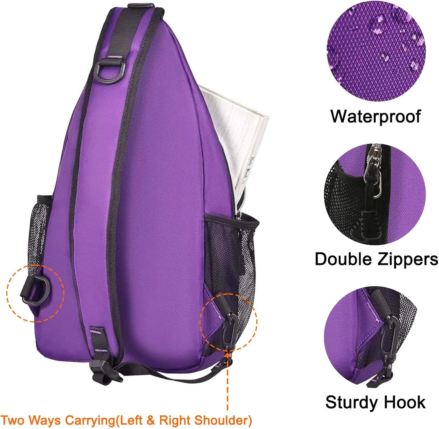 MOSISO Sling Backpack, Multipurpose Crossbody Shoulder Bag Travel Hiking Daypack