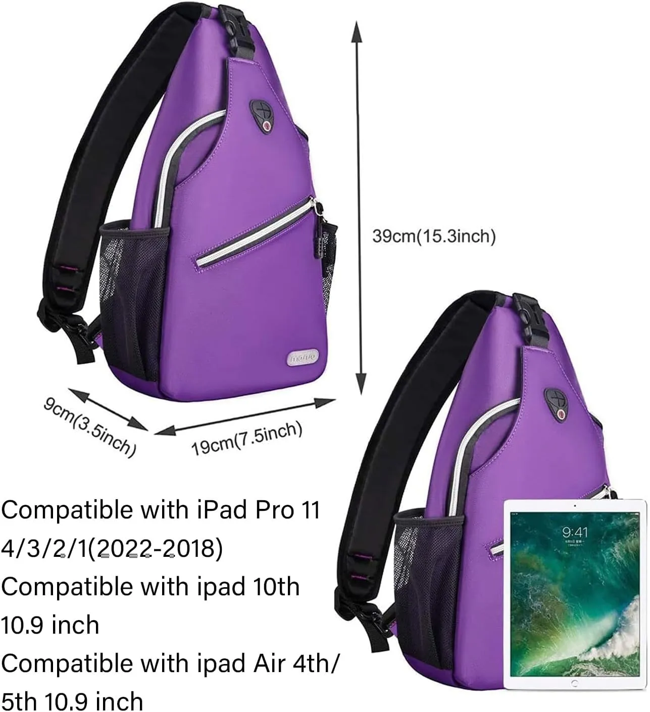MOSISO Sling Backpack, Multipurpose Crossbody Shoulder Bag Travel Hiking Daypack