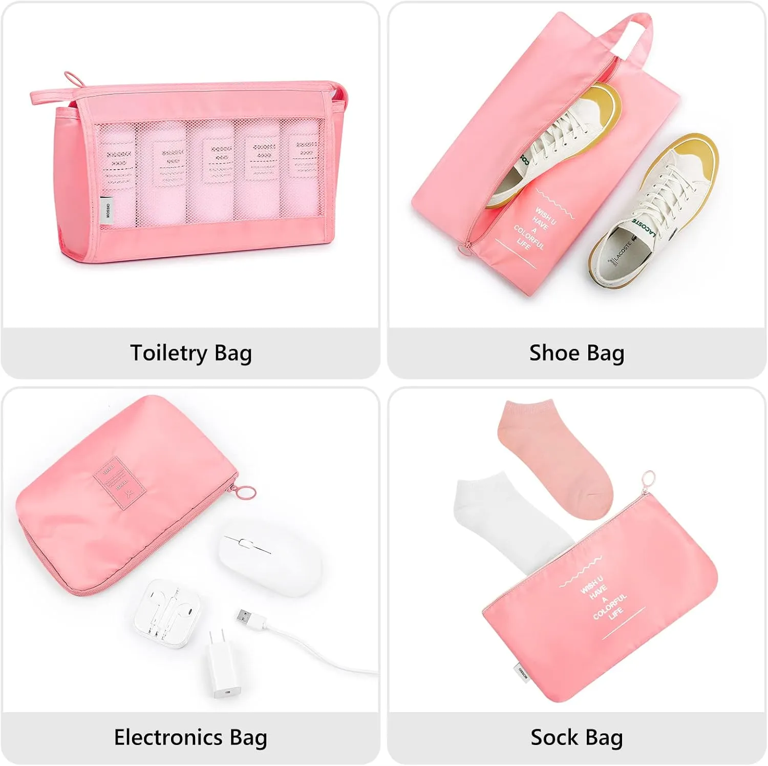 Mossio 9 Set Packing Cubes with Shoe Bag & Electronics Bag - Luggage Organizers Suitcase Travel Accessories