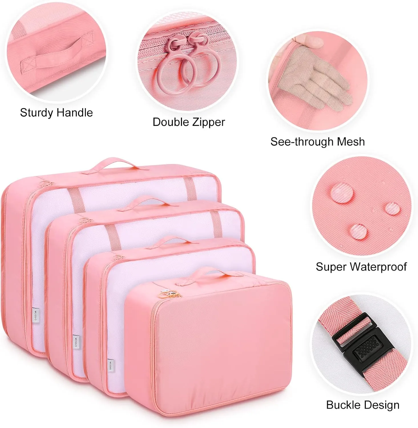 Mossio 9 Set Packing Cubes with Shoe Bag & Electronics Bag - Luggage Organizers Suitcase Travel Accessories