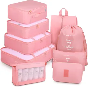 Mossio 9 Set Packing Cubes with Shoe Bag & Electronics Bag - Luggage Organizers Suitcase Travel Accessories