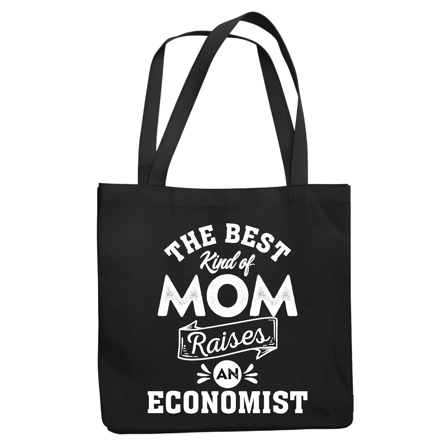 Mothers Day Gift for Economist Mom Best Kind of Mom Raises an Economist Navy Black Multicolor Canvas Tote Bag