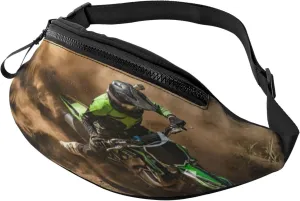 Motocross Dirt Bike Fanny Pack, Crossbody Waist Packs for Women Men Waist Bags with Adjustable Strap for Travel Running Hiking Sport