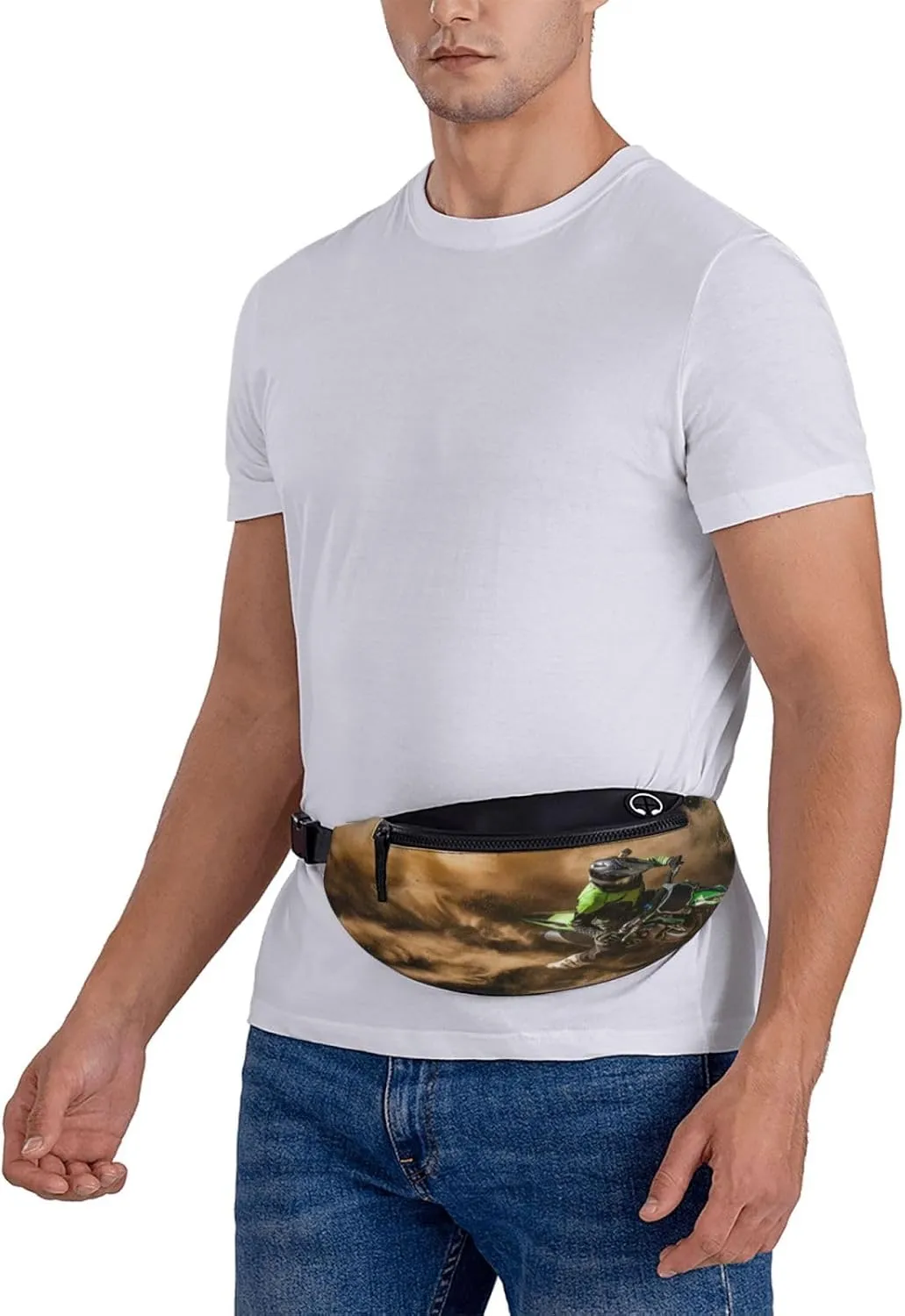 Motocross Dirt Bike Fanny Pack, Crossbody Waist Packs for Women Men Waist Bags with Adjustable Strap for Travel Running Hiking Sport