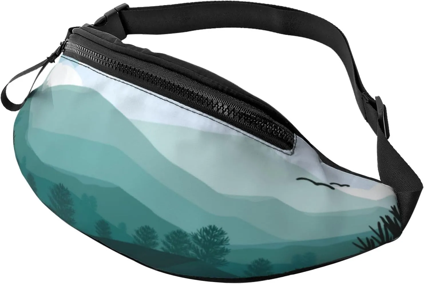 Mountain Landscape Fanny Pack, Crossbody Waist Packs for Women Men Waist Bags with Adjustable Strap for Travel Running Hiking Sport