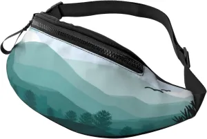 Mountain Landscape Fanny Pack, Crossbody Waist Packs for Women Men Waist Bags with Adjustable Strap for Travel Running Hiking Sport
