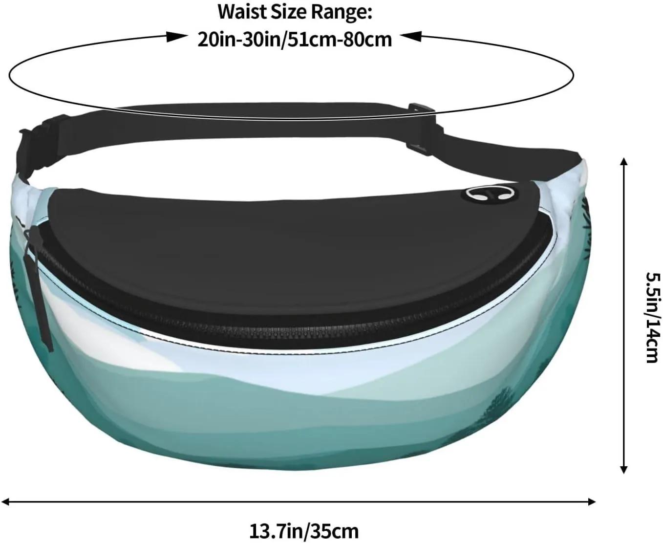 Mountain Landscape Fanny Pack, Crossbody Waist Packs for Women Men Waist Bags with Adjustable Strap for Travel Running Hiking Sport
