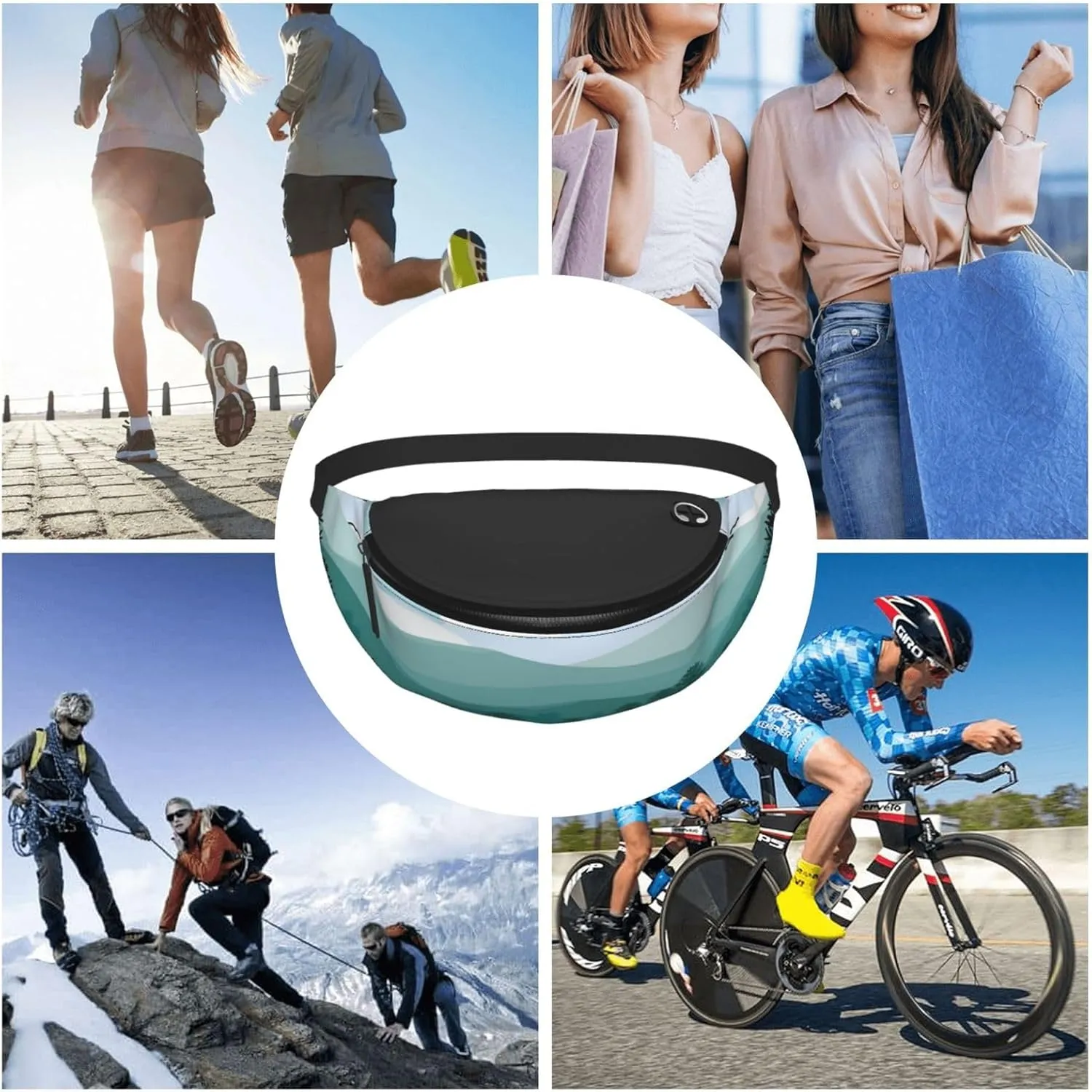 Mountain Landscape Fanny Pack, Crossbody Waist Packs for Women Men Waist Bags with Adjustable Strap for Travel Running Hiking Sport