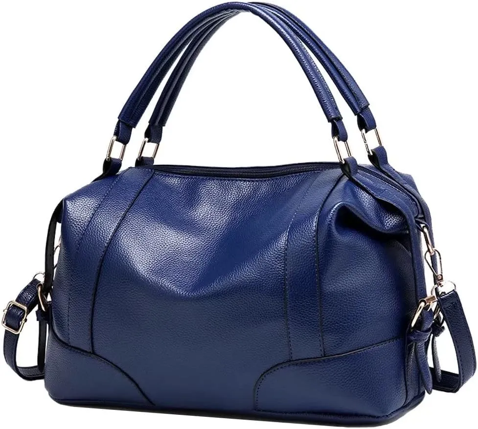 Mudono Boston Tote Bag for Women Large Capacity Shoulder Bag Top Handle Handbag Casual Crossbody Bag Retro Satchel