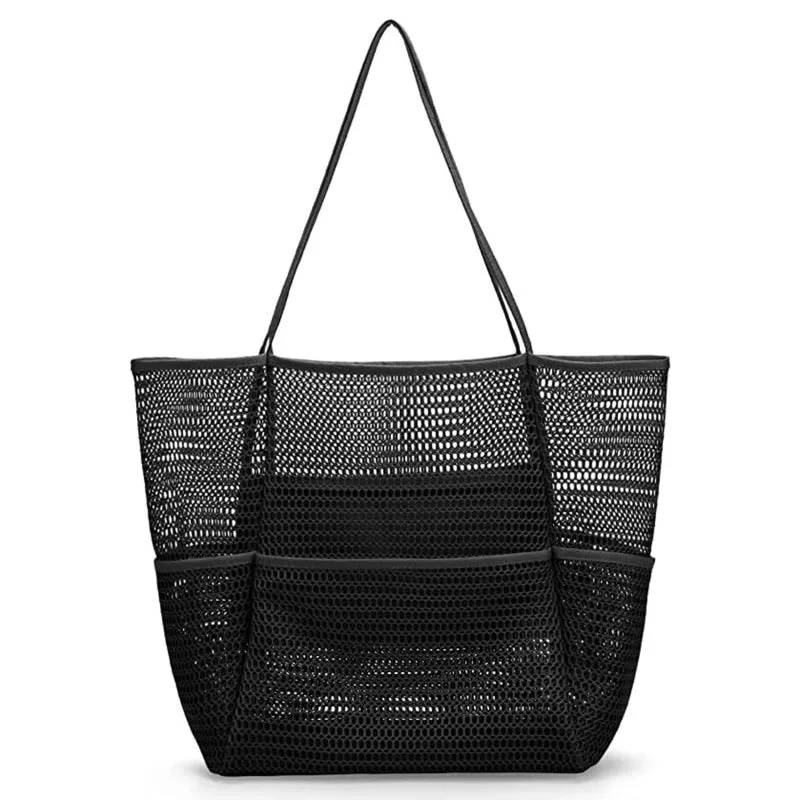 Multi Pockets Beach Bag For Towels Mesh Durable Travel Waterproof Tote Bag