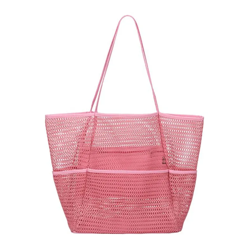 Multi Pockets Beach Bag For Towels Mesh Durable Travel Waterproof Tote Bag