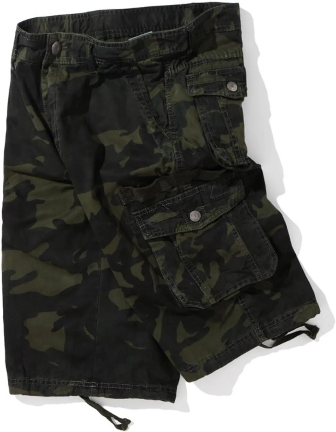 Muscularfit Cargo Shorts for Men Casual Cotton Multi Pockets Camo Shorts Outdoor Fashion Buckle Zipper Camouflage Gym Shorts