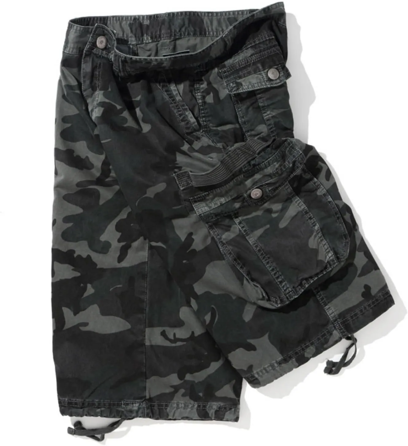 Muscularfit Cargo Shorts for Men Casual Cotton Multi Pockets Camo Shorts Outdoor Fashion Buckle Zipper Camouflage Gym Shorts
